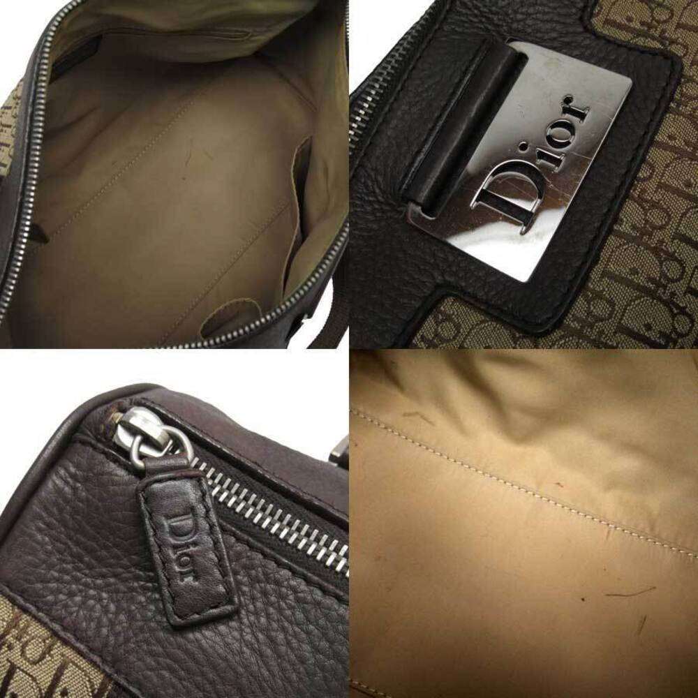 Christian Dior Trotter Boston Bag Brown Canvas Leather - Picture 3 of 3